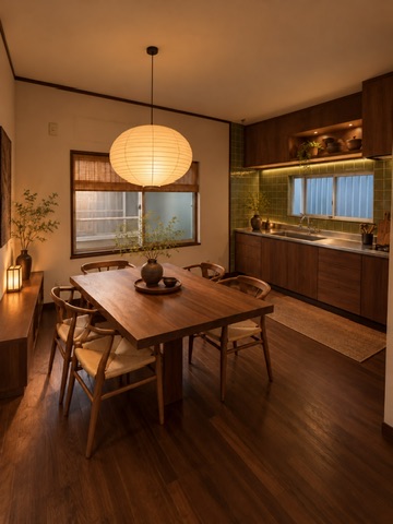 Shared dining space at Nara House